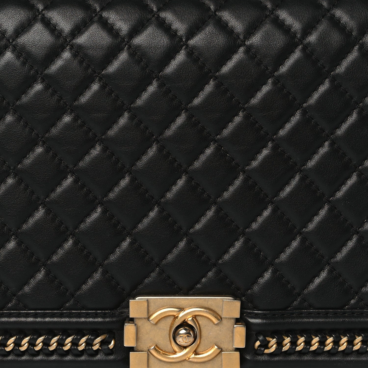 Chanel Calfskin Quilted New Medium Boy Top Handle Flap Black 7 of 10