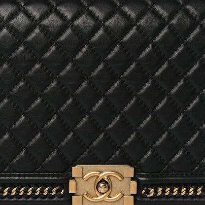 Chanel Calfskin Quilted New Medium Boy Top Handle Flap Black 7 of 10