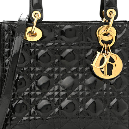 Christian Dior Patent Cannage Medium Lady Dior Black 8 of 10