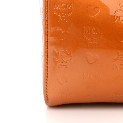 MCM Patent Monogram Boston Bag Bronze 11 of 11