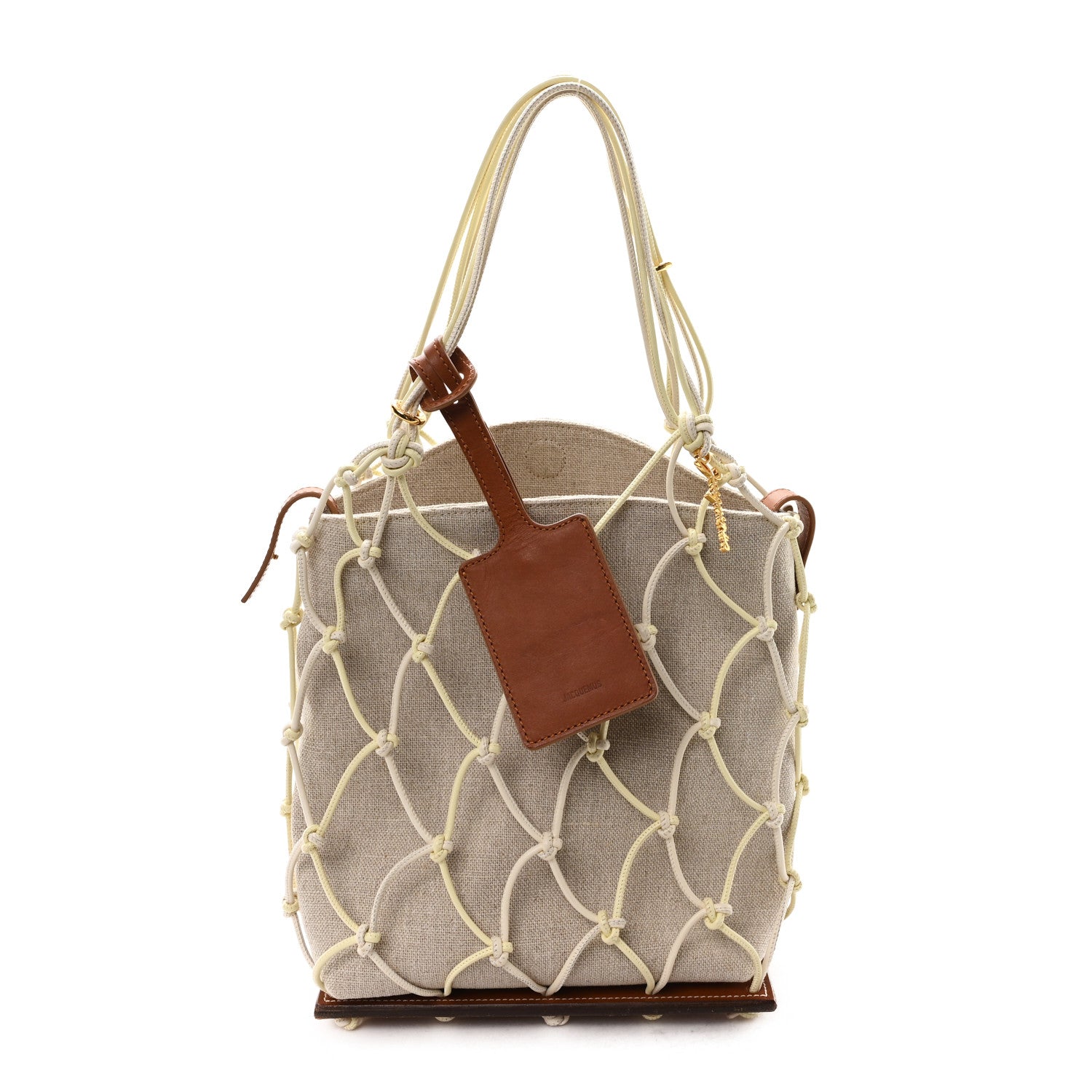 Jacquemus Canvas Calfskin Le Petit Filet Pralu Natural 1 of 10