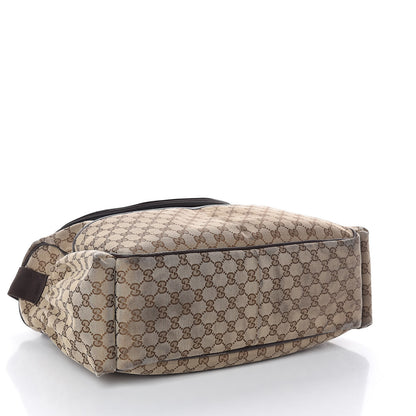 Gucci Monogram Natural Pigskin Large Diaper Bag Beige Ebony Cocoa Dark Chocolate 4 of 8