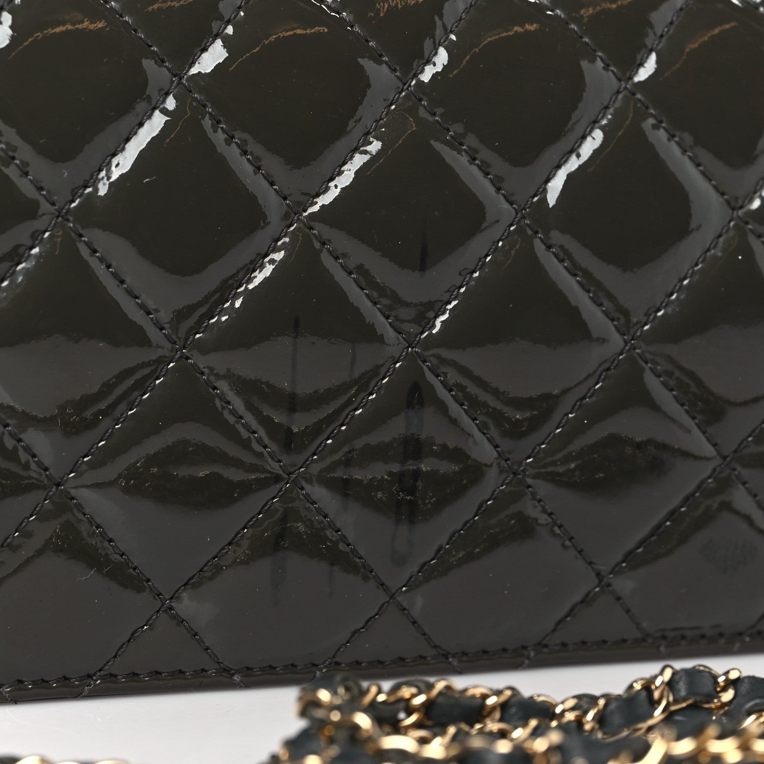 Chanel Patent Quilted Golden Class Wallet on Chain WOC Black 10 of 12