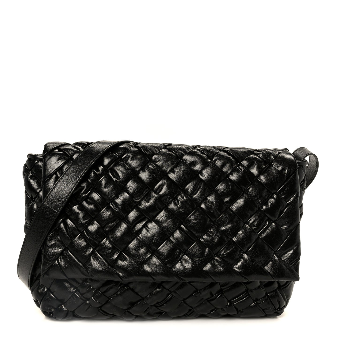 Calfskin Intreccio Kalimero Messenger Black