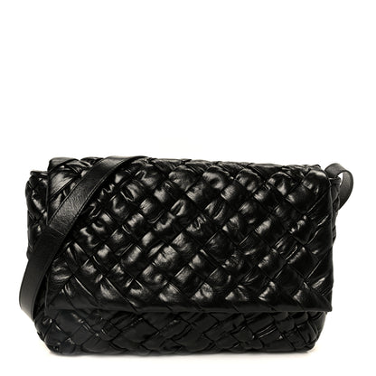 Bottega Veneta Calfskin Intreccio Kalimero Messenger Black 1 of 12