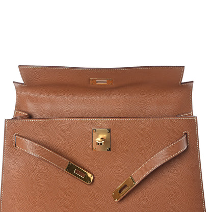 Hermes Courchevel Kelly Sellier 32 Gold 12 of 34