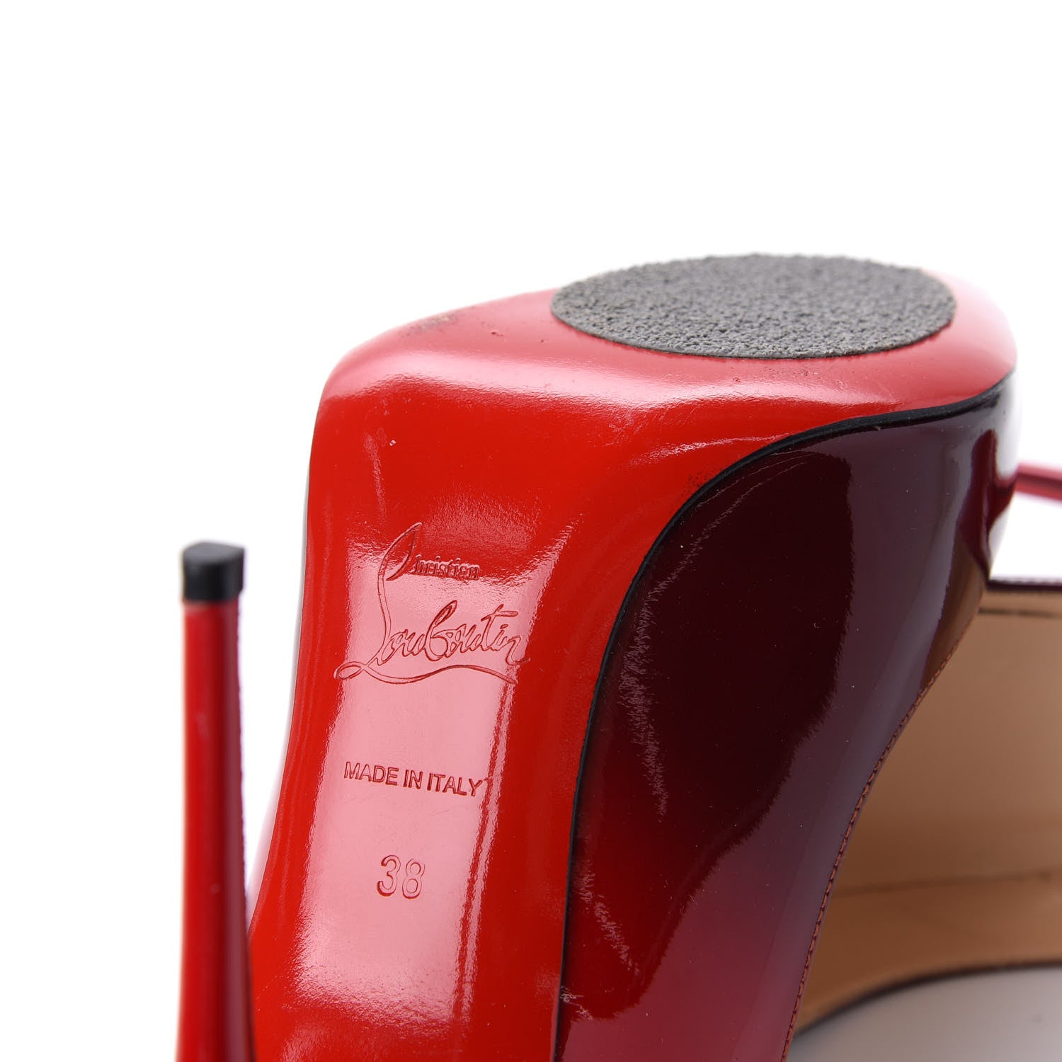 Christian Louboutin Patent Degrade Pigalle Follies 100 Pumps 38 Black Red 9 of 14