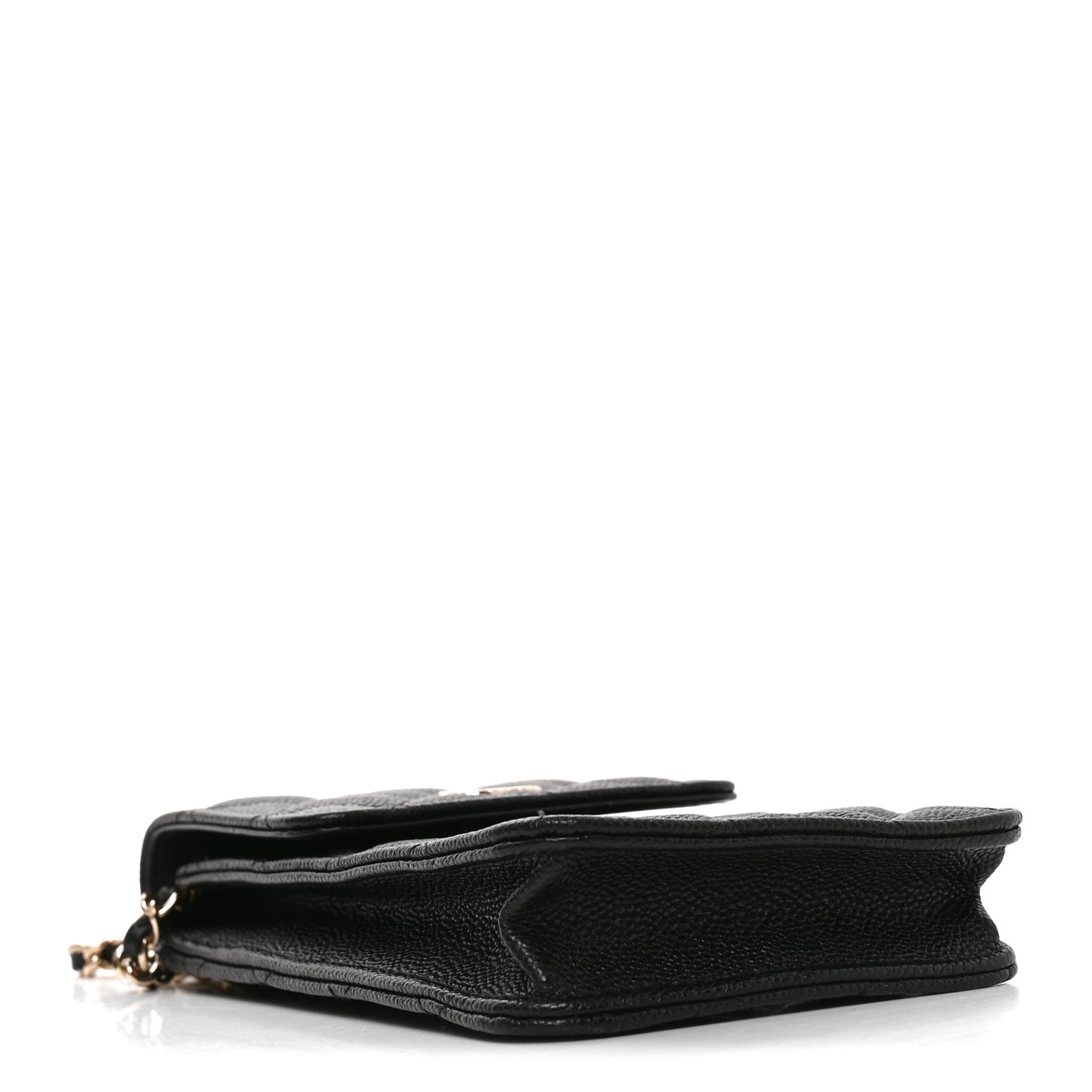 Caviar Quilted Bow Phone Holder Black