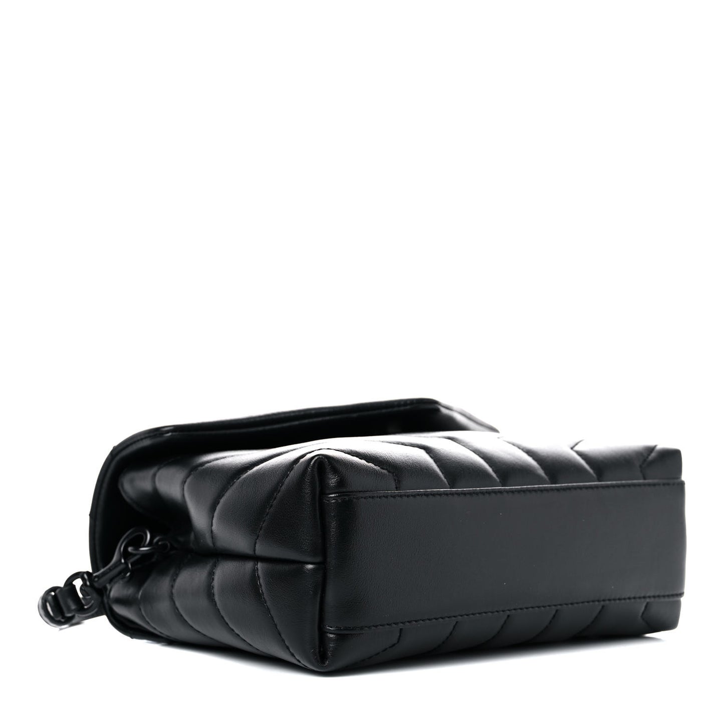 Calfskin Y Quilted Monogram Toy Loulou Crossbody Bag Black