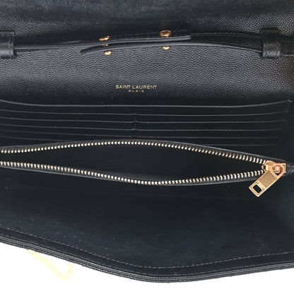 Saint Laurent Grain De Poudre Textured Mixed Matelasse Triquilt Small Monogram Satchel Black 5 of 11