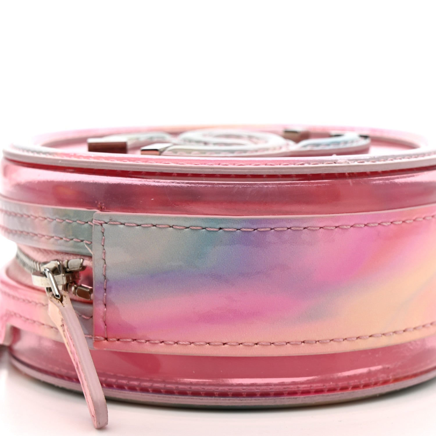 Chanel PVC Lambskin Filigree Round Clutch With Chain Pink 9 of 10