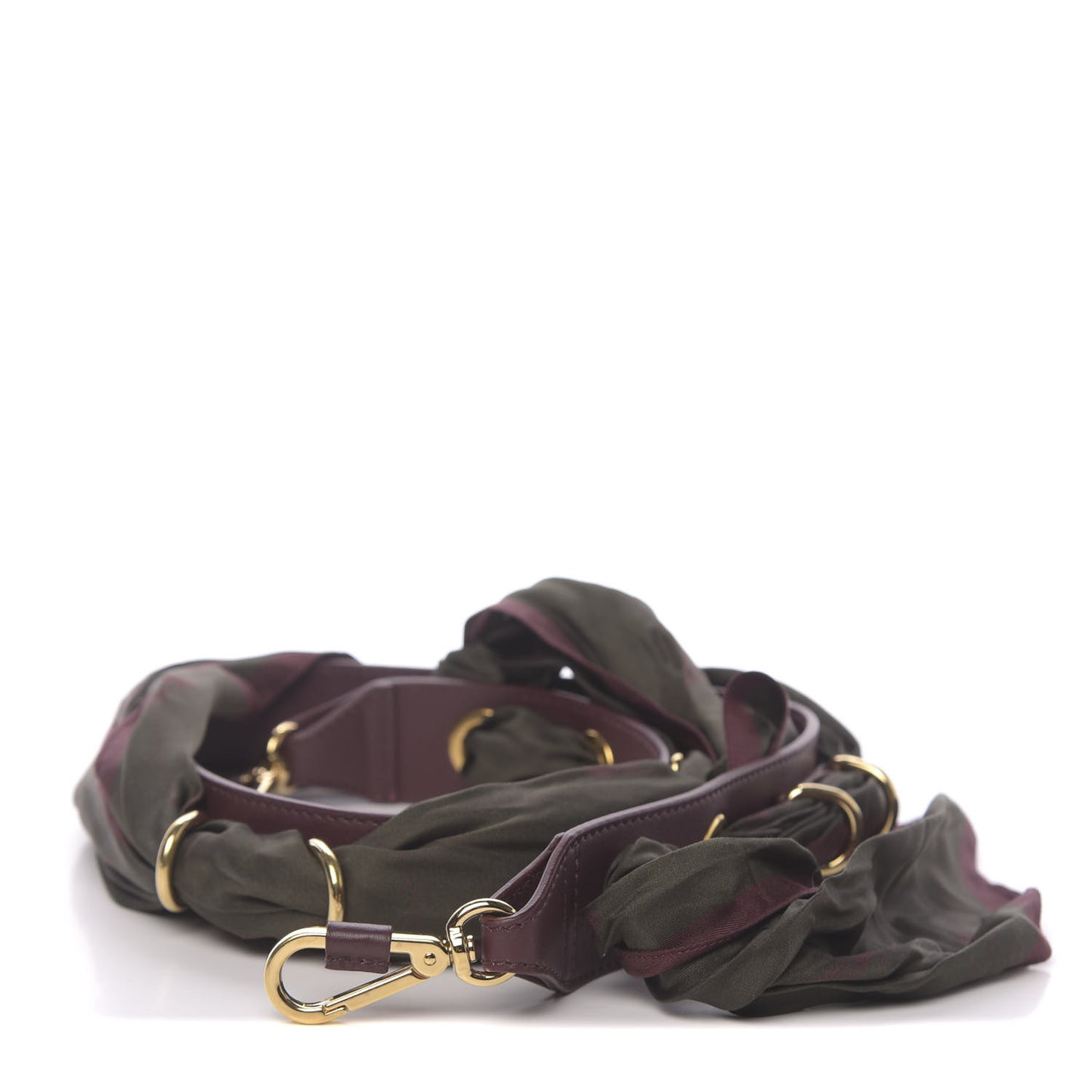 Calfskin Silk Little Horses Scarf Strap Deep Forest