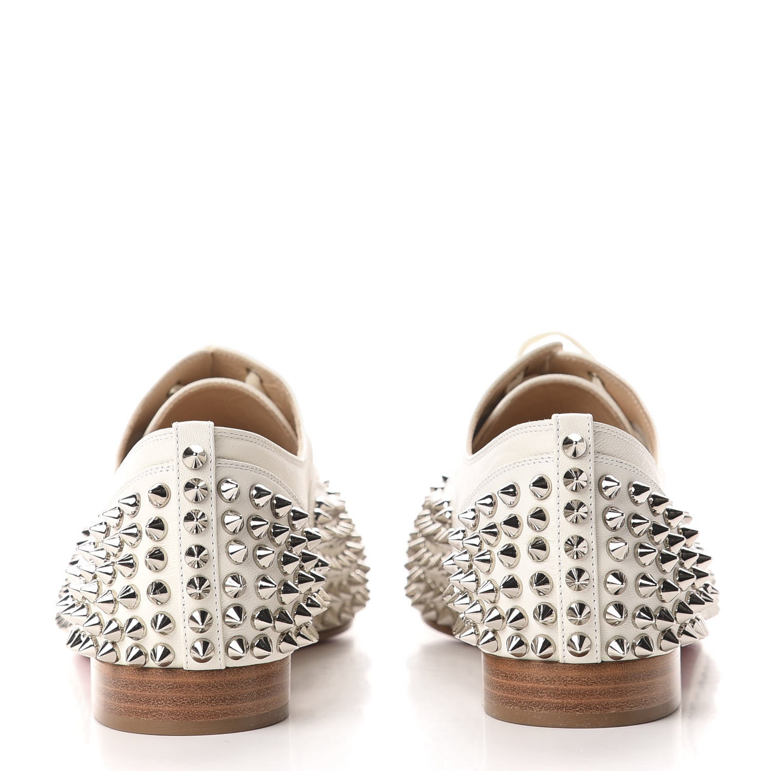 Christian Louboutin Nappa Freddy Spikes Donna Flat Sneakers 38 Latte Silver 6 of 8