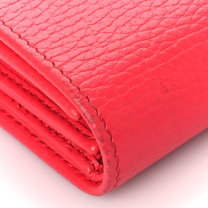 Gucci Dollar Calfskin Enamel Monochrome Medium GG Marmont Wallet Runway Coral 10 of 11