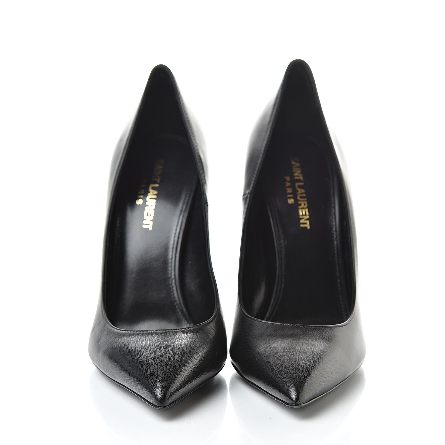 Saint Laurent Calfskin Opyum 110 Pumps 37.5 Black Gold 2 of 10