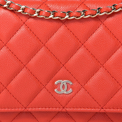 Chanel Caviar Quilted Wallet on Chain WOC Red 11 of 12