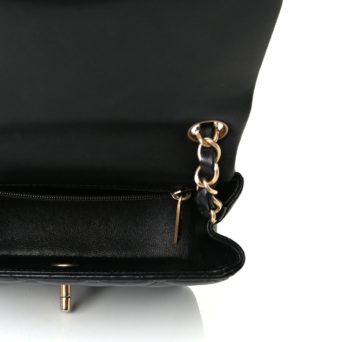Lambskin Quilted Mini Square Flap Black