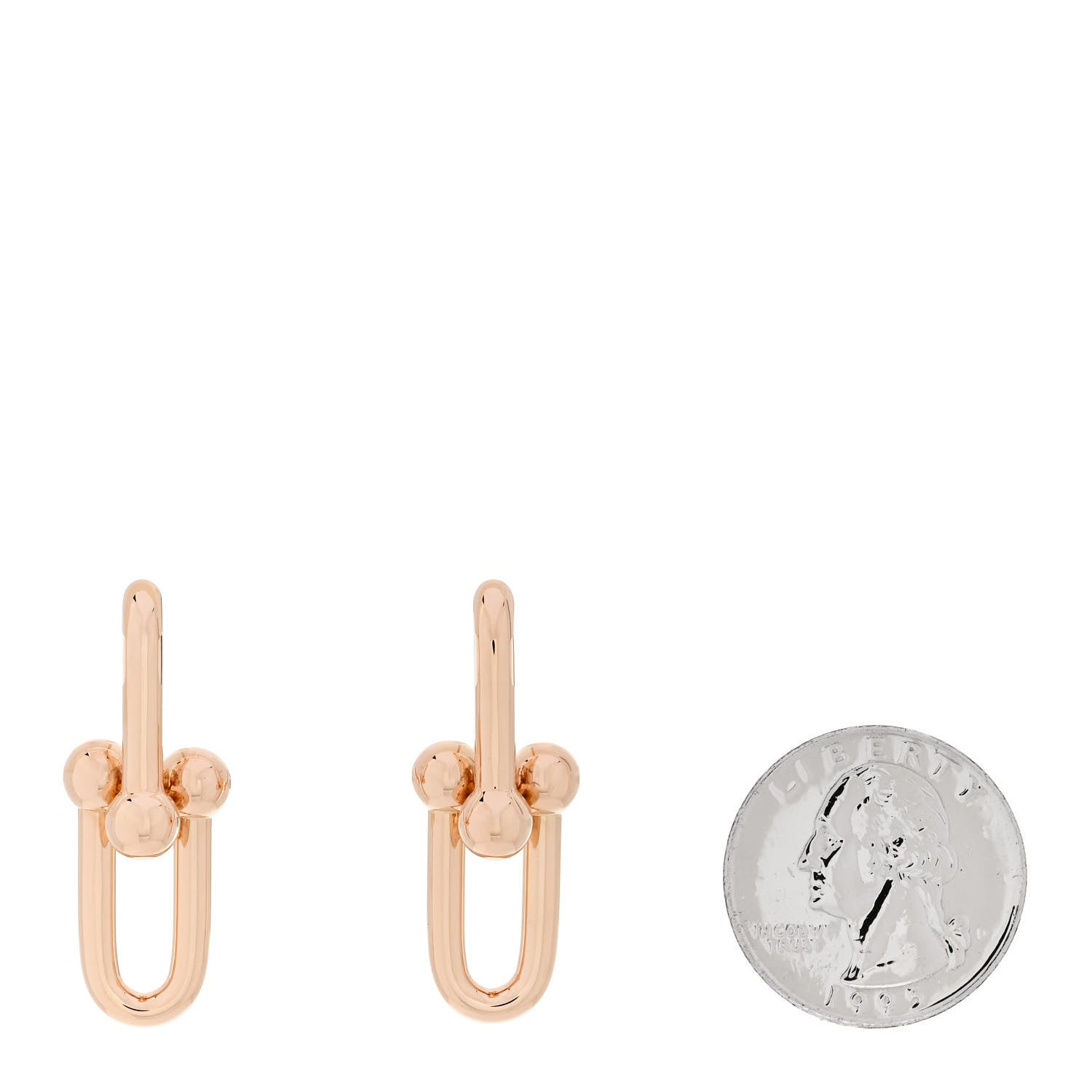 Tiffany 18K Rose Gold Large HardWear Link Earrings 2 of 5