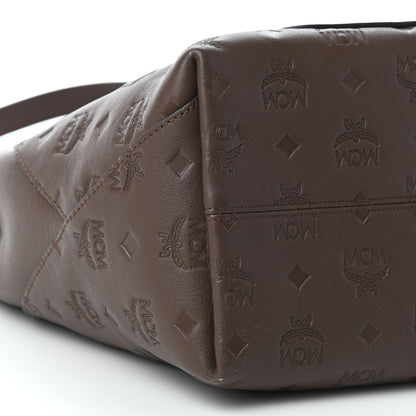 MCM Calfskin Ottomar Monogram Medium Klara Hobo Chestnut 7 of 10