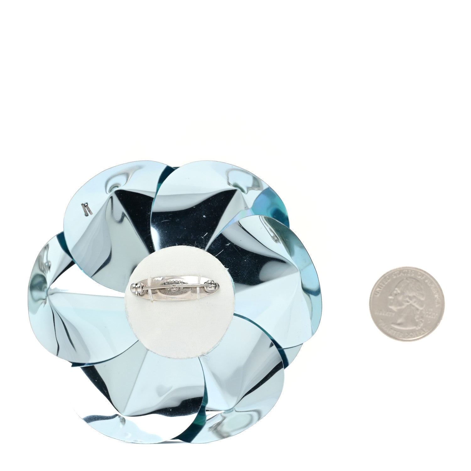 Chanel Resin Camellia Pin Brooch Blue 2 of 6