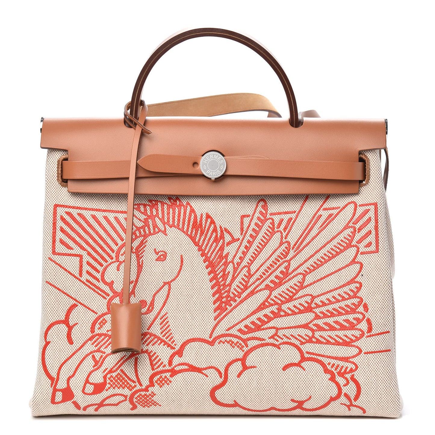 Vache Hunter Toile Pegase Pop Herbag Zip Retourne 31 PM Capucine Ecru