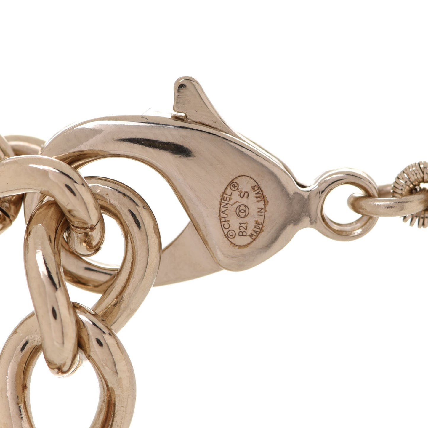 Metal Bead CC Necklace Gold