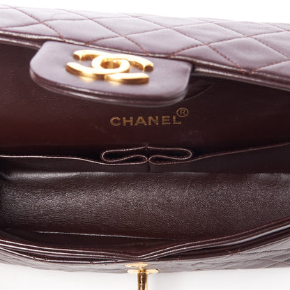 Chanel Lambskin Quilted Small Double Flap Burgundy 6 of 9