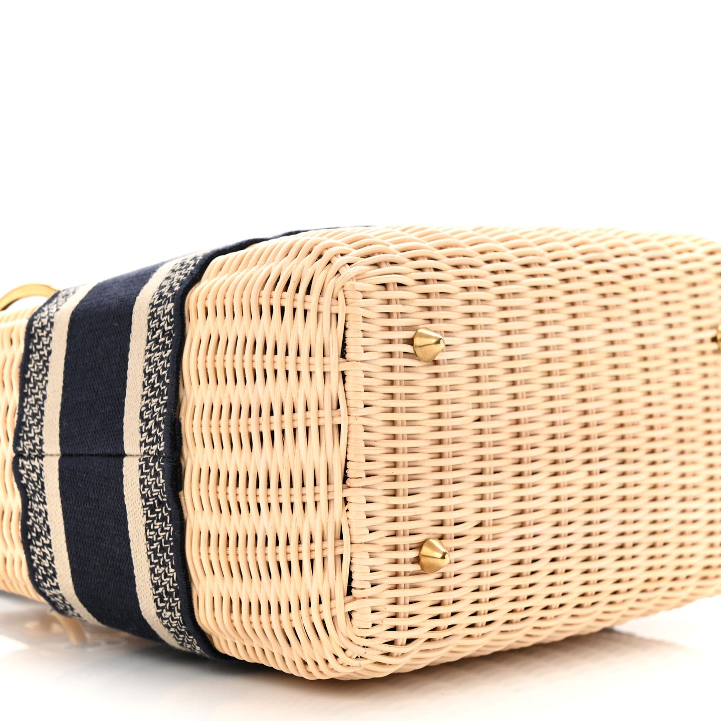 Wicker Oblique Medium Lady Dior Bag Blue
