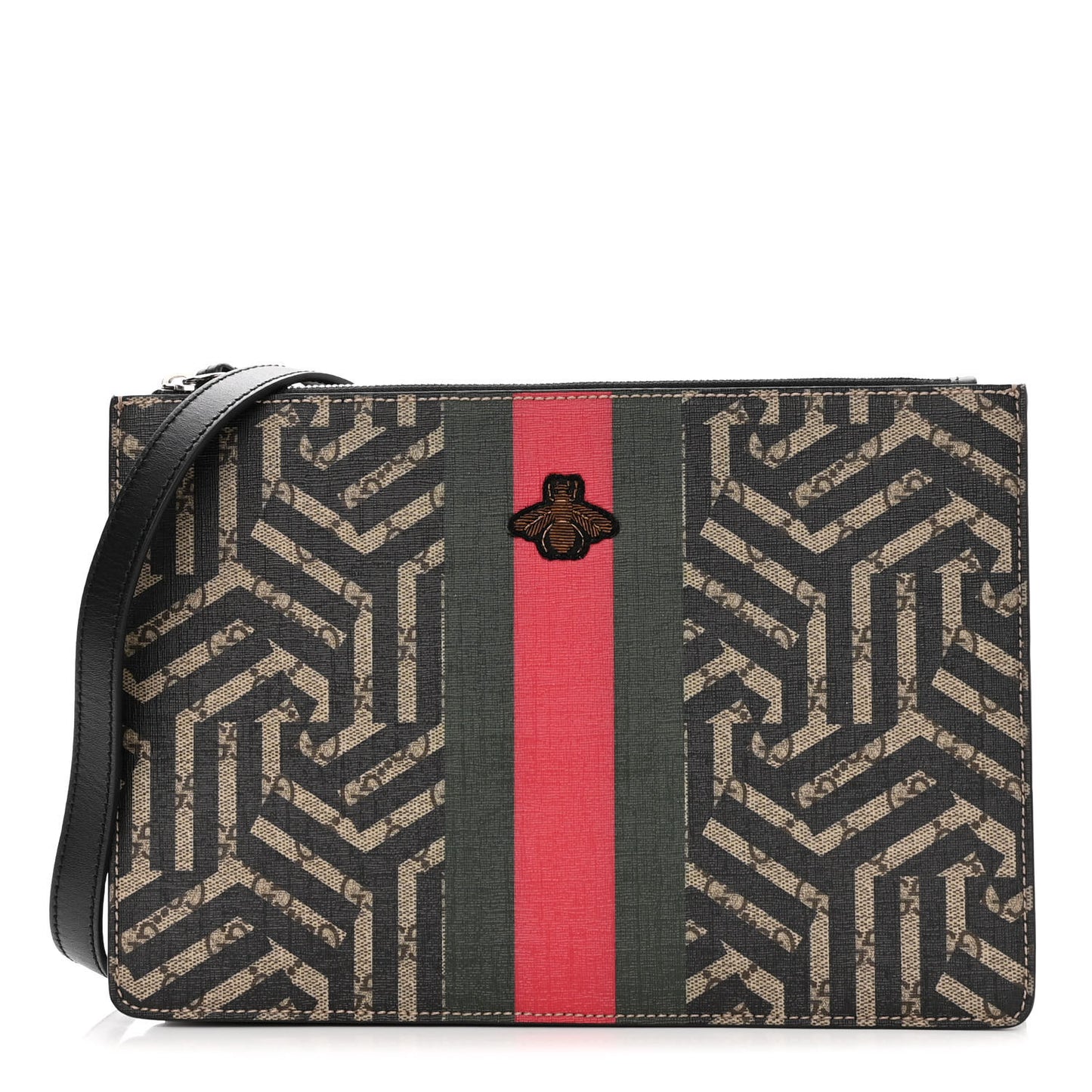 GG Supreme Monogram Caleido Web Messenger Beige Ebony