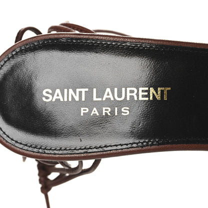 Saint Laurent Lambskin Babylone 90 Ankle Wrap Sandals 40 Cigare 8 of 8