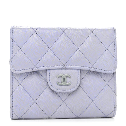 Chanel Caviar Quilted Compact Flap Wallet Light Purple 1 of 10