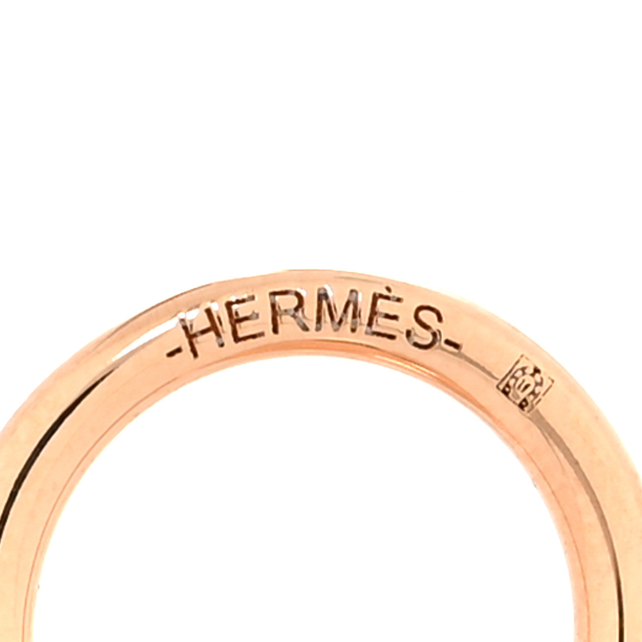 Hermes Rose Gold Plated Charms Grelot Twilly Ring 3 of 4