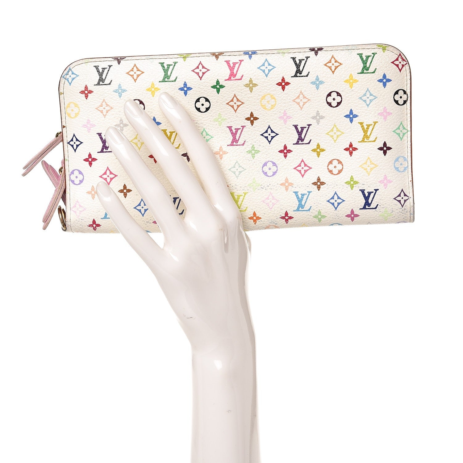 Louis Vuitton Monogram Multicolor Insolite Wallet White Litchi 2 of 11