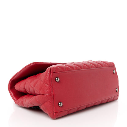 Chanel Caviar Quilted Small Coco Handle Flap Red 4 of 14