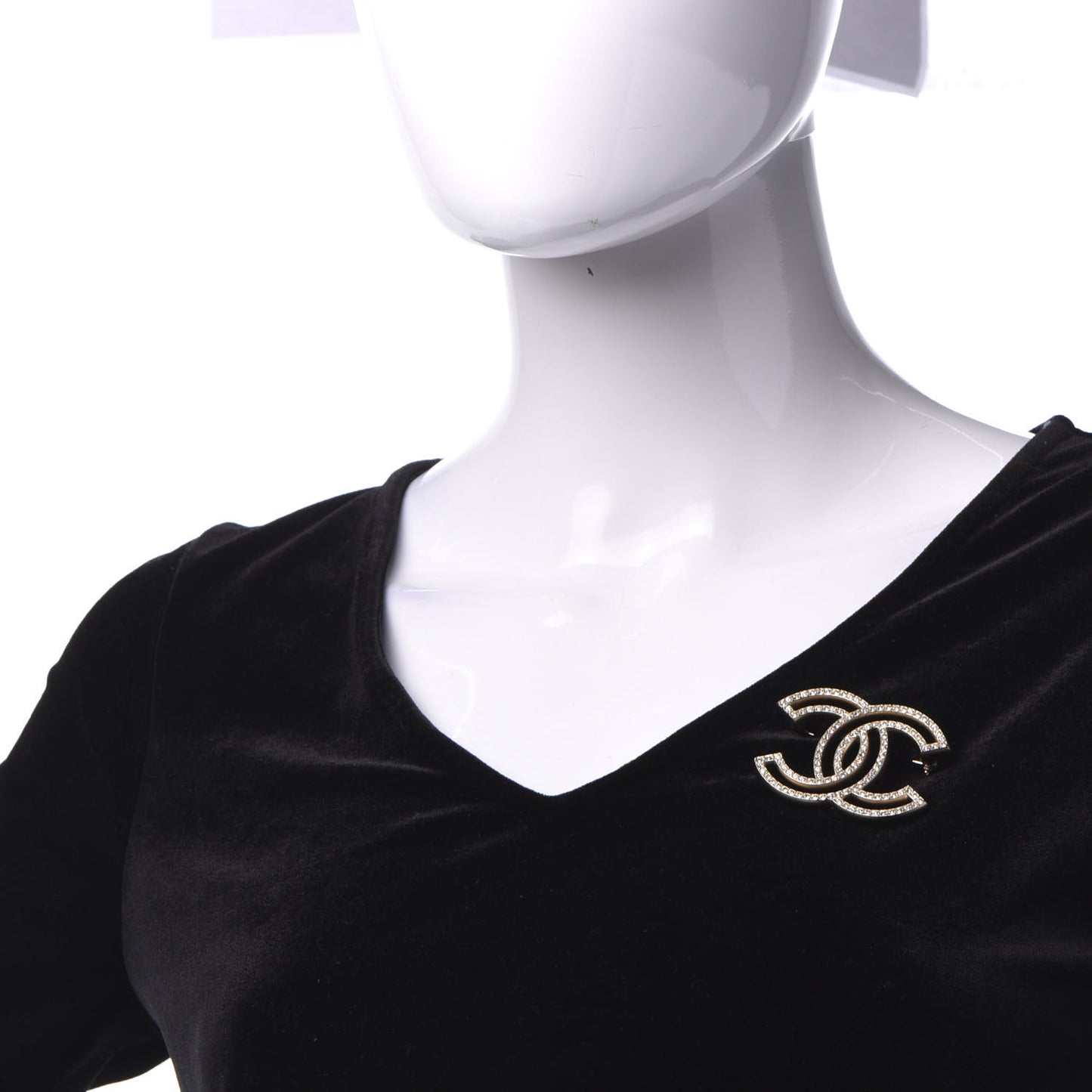 Crystal CC Brooch Gold