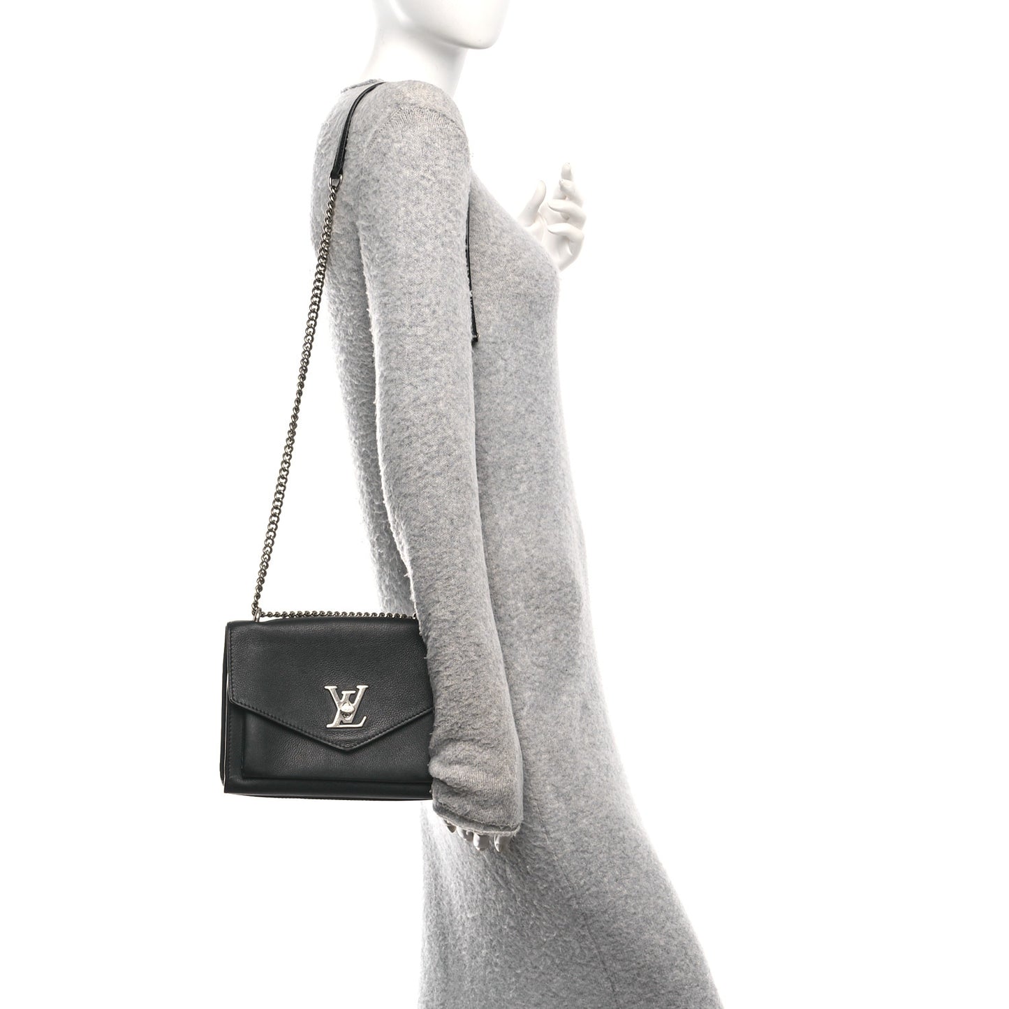 Soft Calfskin Mylockme Chain Bag BB Black