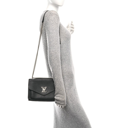 Louis Vuitton Soft Calfskin Mylockme Chain Bag BB Black 2 of 11