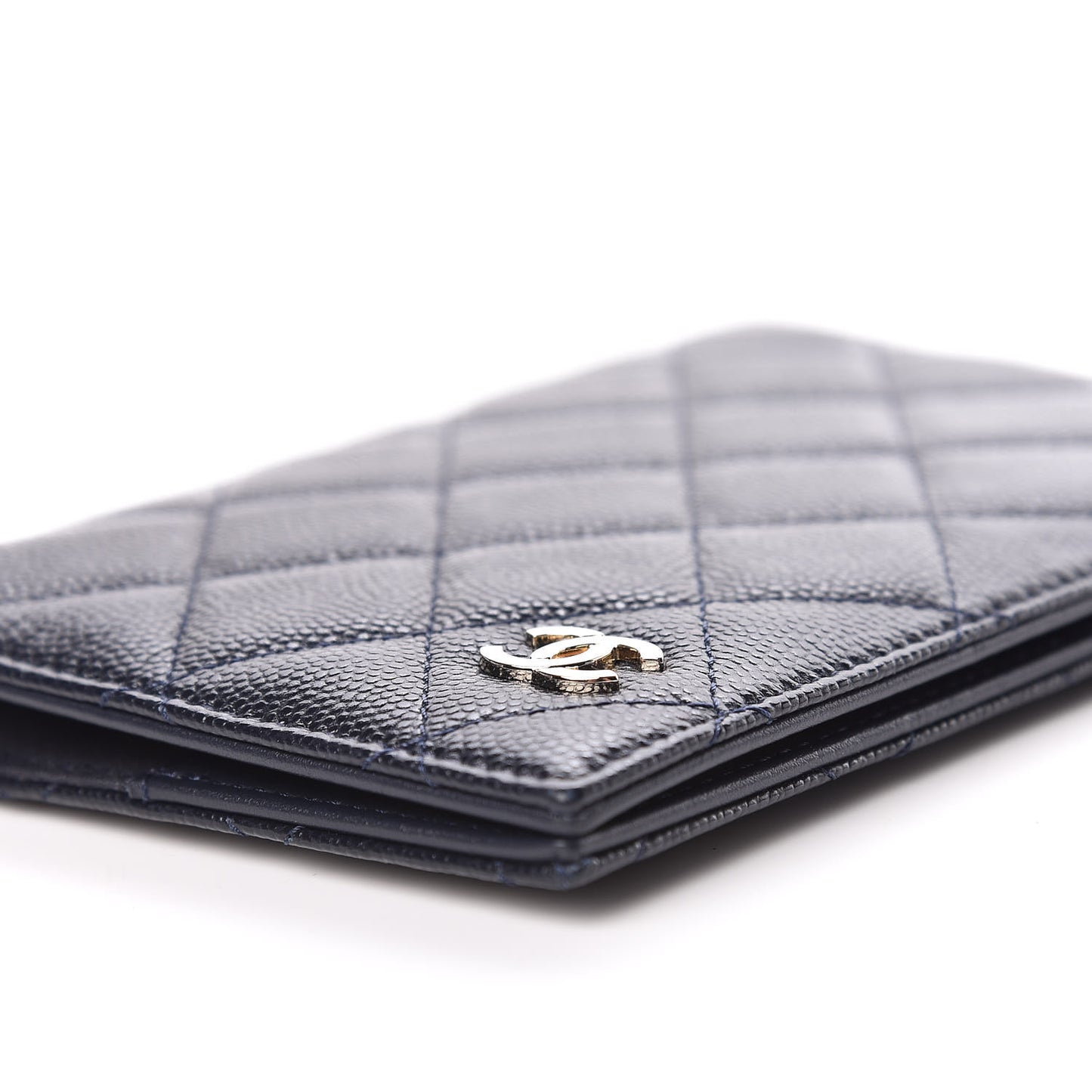Caviar Quilted Passport Holder Navy