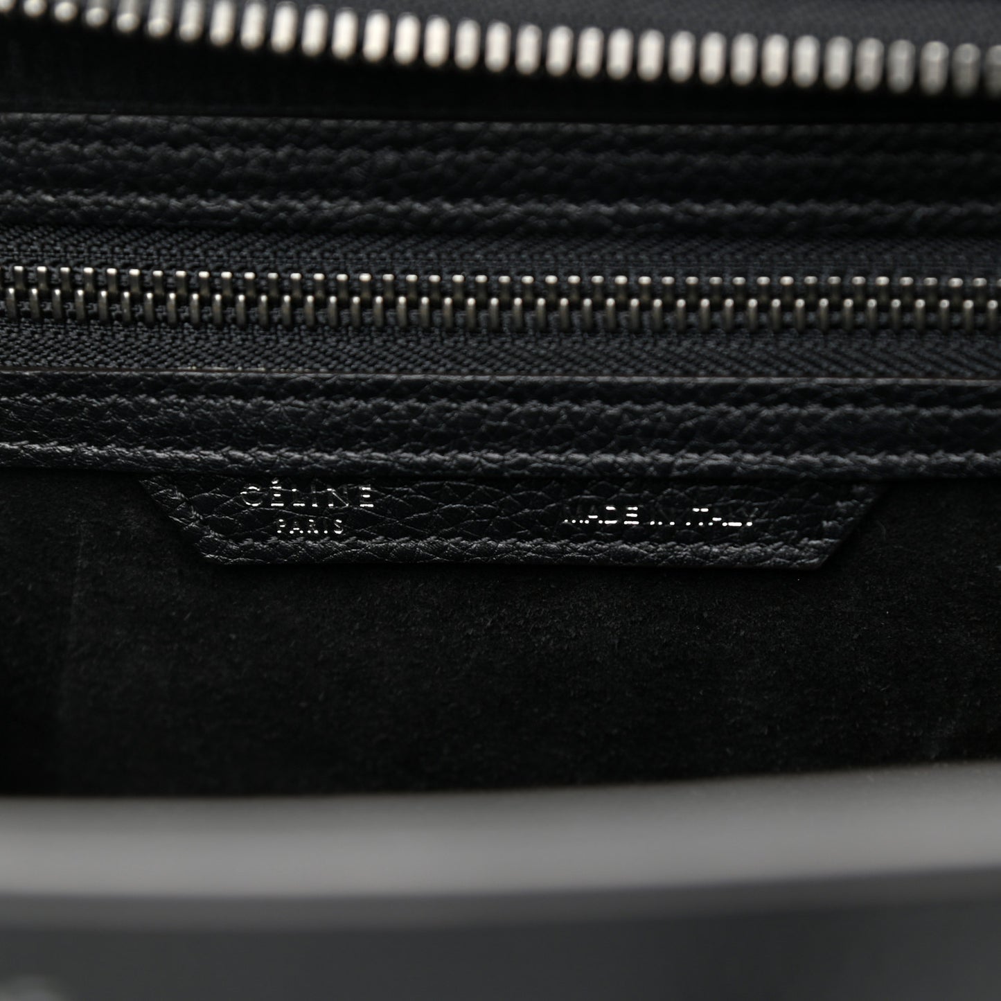 Drummed Calfskin Micro Luggage Black