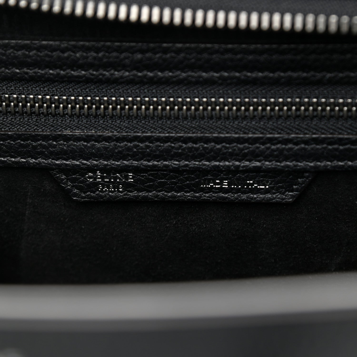 Celine Drummed Calfskin Micro Luggage Black 6 of 9