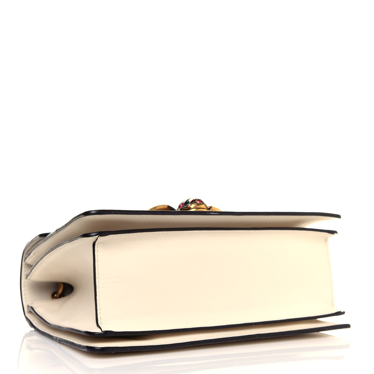 Calfskin Sylvie Web Small Queen Margaret Top Handle Bag White