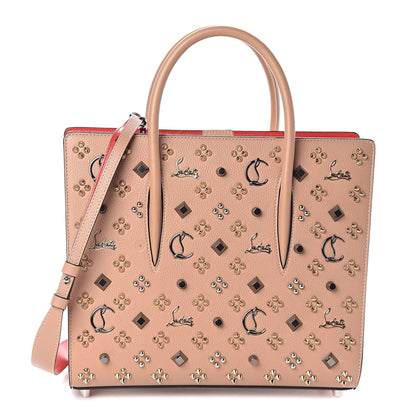 Christian Louboutin Calfskin Spikes Loubinthesky Medium Paloma Nude Multimetal 1 of 9