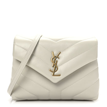 Saint Laurent Calfskin Y Quilted Monogram Toy Loulou Crossbody Bag Crema Soft 1 of 9