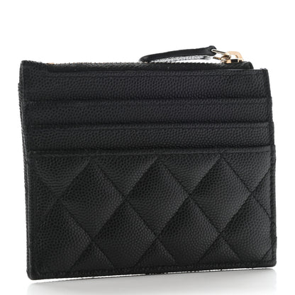 Chanel Caviar Quilted CC Zip Card Holder Black 3 of 7