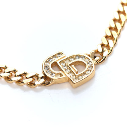 Christian Dior Metal Crystal Chain Logo Bracelet Gold 3 of 3
