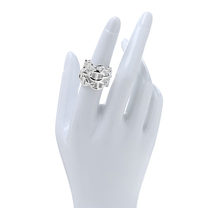 Hermes Sterling Silver GM Chaine d'ncre Enchainee Band Ring 53 6.5 2 of 4