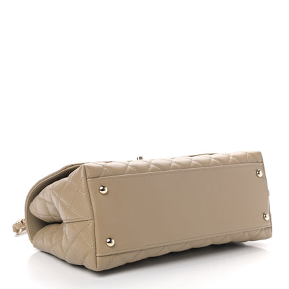 Chanel Caviar Lizard Embossed Quilted Small Coco Handle Flap Dark Beige 3 of 4