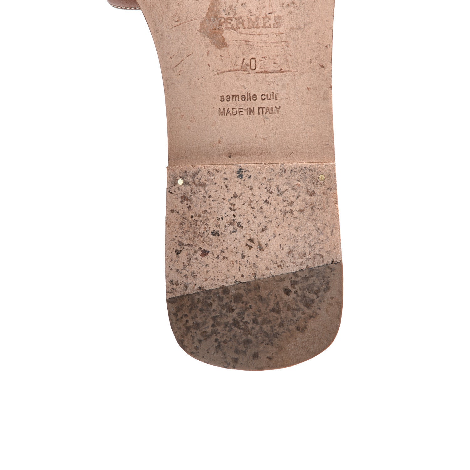 Hermes Box Calfskin Oran Sandals 40 Gold 9 of 12