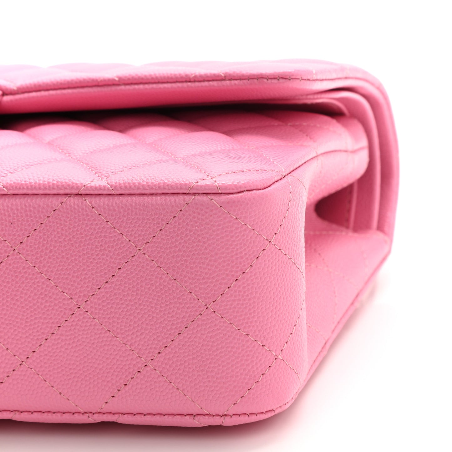 Caviar Quilted Medium Double Flap Pink