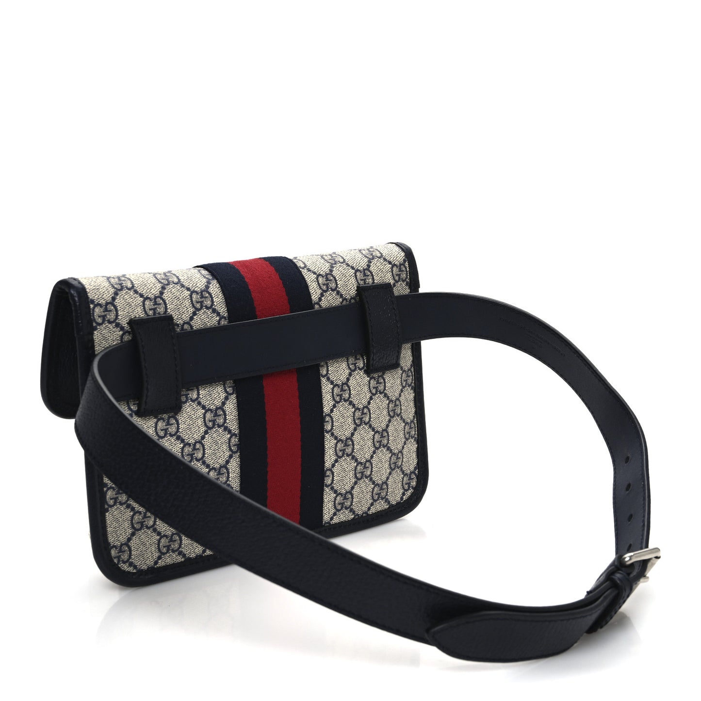 GG Supreme Monogram Web Small Ophidia Belt Bag 90 36 Beige Navy